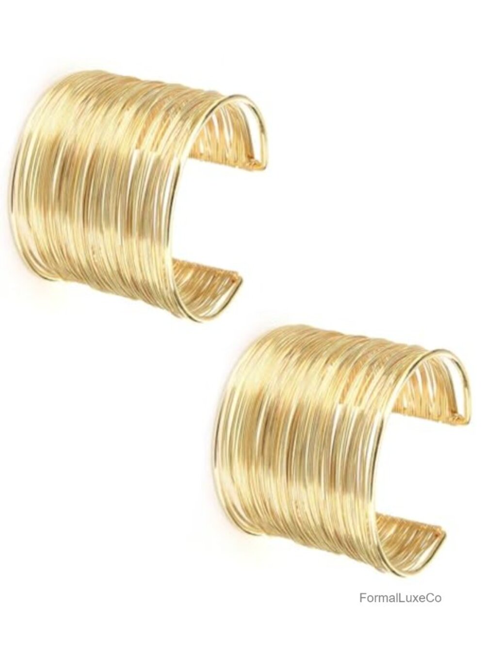 2 Pcs Wide Cuff Bangle Bracelets Open Gold Wire Adjustable Wrap Bracelet Set